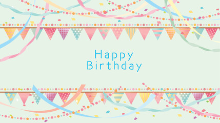 旗　ガーランド　パーティのイラスト