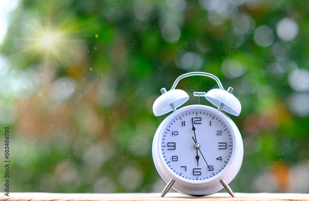 Poster Clock on a green background