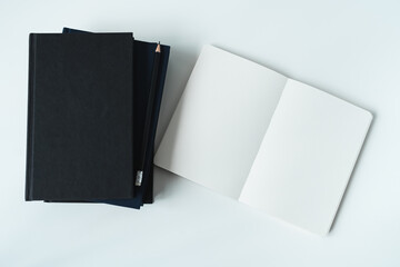 White plain diary or blank journal for writing memo, note and message