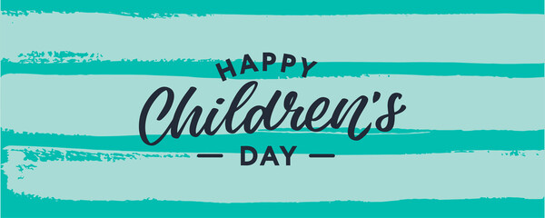 Happy Children's day. Holiday phrase. Hand drawn vector lettering.