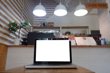Cropped shot view of white office desk table with the office equipments, and other office supplies on the modern space, flat lay.work at home.