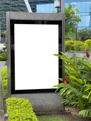 Blank billboard on Panama city street, outdoor advertising - stock photo