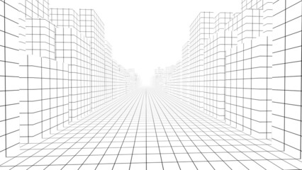 Abstract architecture background geometric pattern 3d render