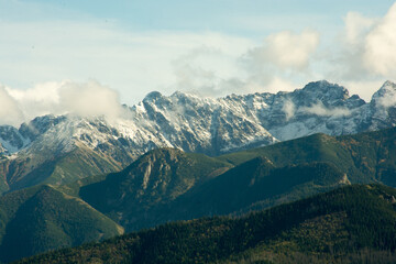 mountains in the morning