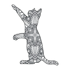 Mandala Cat Coloring Page For Kids