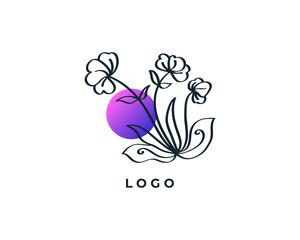 Elegant and Minimalist Flower Logo, Suitable for Beauty Spa, Salon, Cosmetic, Florist, Jewelry, or Fashion Industry Brand