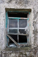 Window, derelict house, Scotland