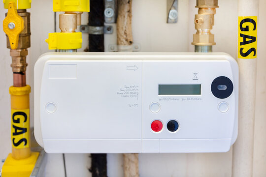 Newly installed Dutch smart gas meter with wireless connection to the energy supplier