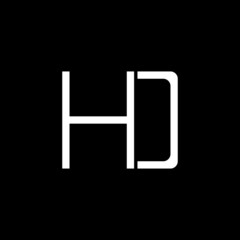 Initial HD letter Logo Design vector Template. Abstract Black And White Color Letter HD logo Design.