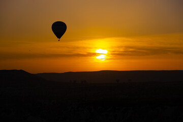 Sunrise, a beautiful sunrise from balloons in Nevşehir concept idea