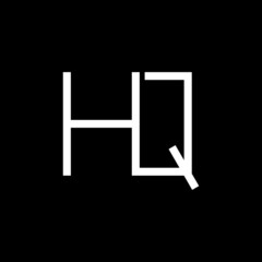 Initial HQ letter Logo Design vector Template. Abstract Black And White Color Letter HQ logo Design.
