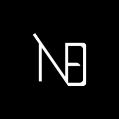 Initial NB letter Logo Design vector Template. Abstract Black And White Color Letter NB logo Design.