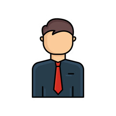 Businessman icon vector. man wearing tie. Suitable for business icon. Filled line icon style. simple design editable. Design simple illustration
