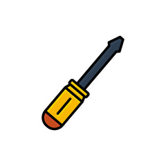 screwdriver icon vector. suitable for repair symbol. Filled line icon style. simple design editable. Design simple illustration