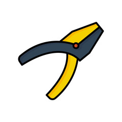 Pliers icon vector. suitable for repair symbol. Filled line icon style. simple design editable. Design simple illustration