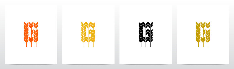 Wheat Stems Forming Letter Logo Design G