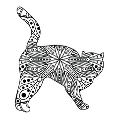 Mandala Cat Coloring Page For Kids