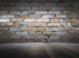 old interior with brick wall
