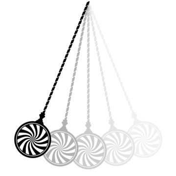 Hypnosis swinging pendulum silhouette