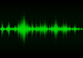 Fototapeta premium Green digital equalizer, vector of sound wave pattern element