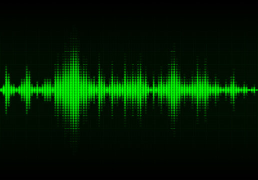 Green digital equalizer, vector of sound wave pattern element