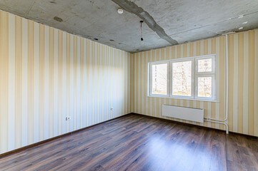 Russia, Moscow- May 21, 2020: interior apartment empty room with renovation