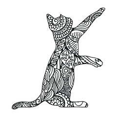 Fototapeta premium Mandala Cat Coloring Page For Kids