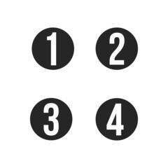 1234 number icon black and white on white background