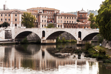 Naklejka premium Ponte Sisto, this is the only Roman bridge built between the Ancient Roman age and the XIX century