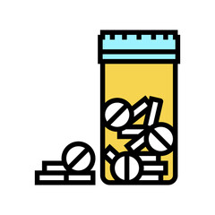 opiates drug pills package color icon vector. opiates drug pills package sign. isolated symbol illustration - obrazy, fototapety, plakaty