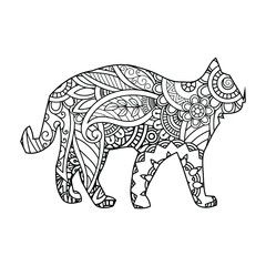 Mandala Cat Coloring Page For Kids