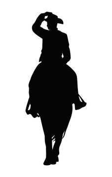 cowboy in horse silhouette