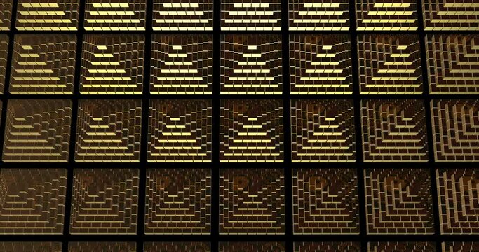 Aerial View Golden Pyramides 3d animation