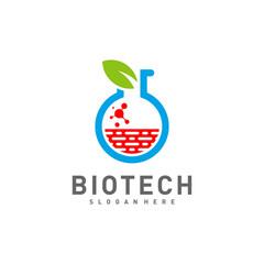 Bio tech lab logo template, Molecule, DNA, Atom, Medical or Science Logo Design Vector