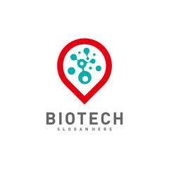 Bio tech Point logo template, Molecule, DNA, Atom, Medical or Science Logo Design Vector