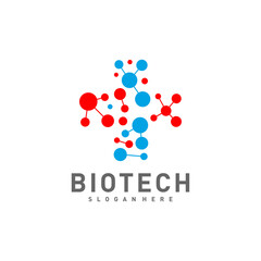 Bio tech logo template, Molecule, DNA, Atom, Medical or Science Logo Design Vector