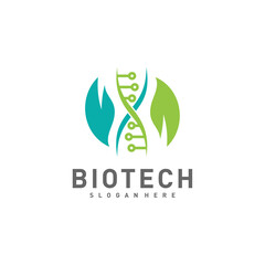 Bio tech Leaf logo template, Molecule, DNA, Atom, Medical or Science Logo Design Vector