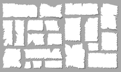 Ripped torn sheets of papers collection