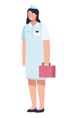 female nurse with medical kit