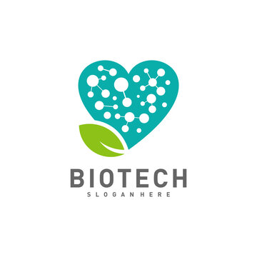 Love Bio tech logo template, Molecule, DNA, Atom, Medical or Science Logo Design Vector