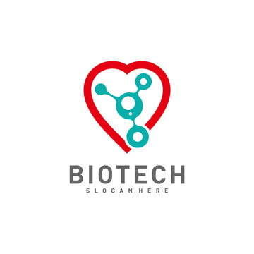 Love Bio tech logo template, Molecule, DNA, Atom, Medical or Science Logo Design Vector