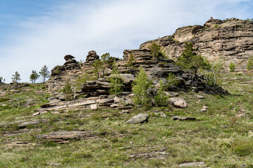 hiking in the mountains