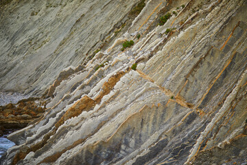 Famous flysch of Zumaia, Basque Country, Spain