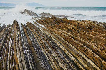 Famous flysch of Zumaia, Basque Country, Spain