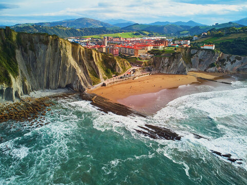 Famous flysch of Zumaia, Basque Country, Spain