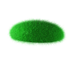 A tussock, an island with green grass. 3d illustration.