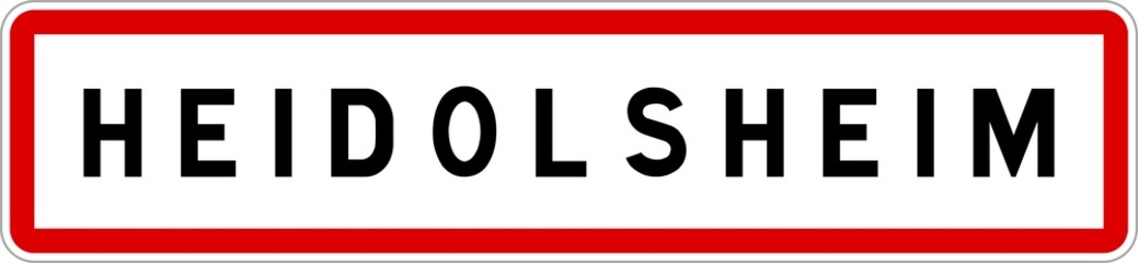 Panneau entrée ville agglomération Heidolsheim / Town entrance sign Heidolsheim