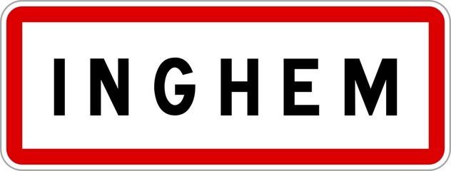 Panneau entrée ville agglomération Inghem / Town entrance sign Inghem