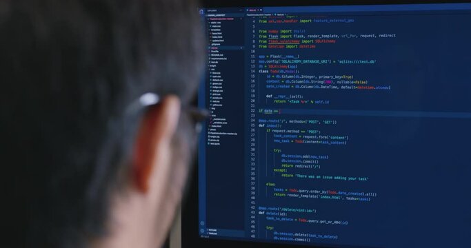 Digital transformation future workforce web DEV career development. Asia people young talent man busy work at home office reskill upskill martech job remote test on AI cloud computing cyber security.