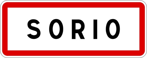 Panneau entrée ville agglomération Sorio / Town entrance sign Sorio